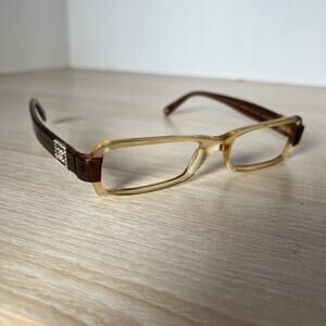 Chanel 3064-B c.756 Eyeglasses Translucent Beige Brown Frames 51-17-135 Italy